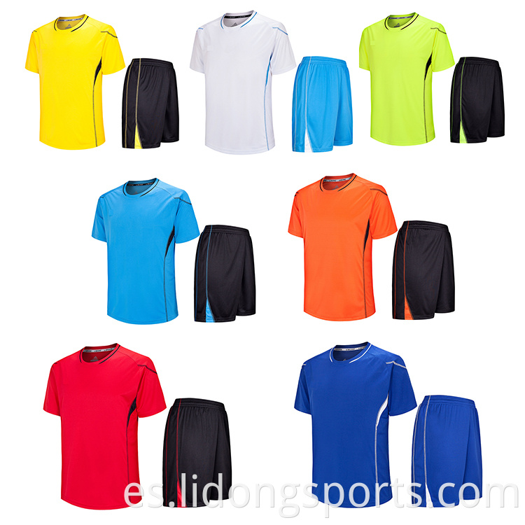 Lidong Custom Blue Sport Soccer Jersey Set/Blank Suplimated Football Jersey Nuevo